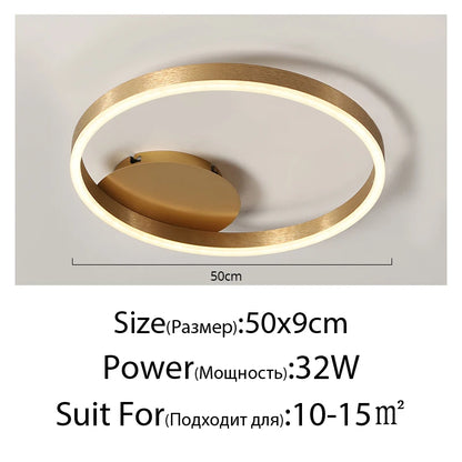 Modern Gold LED Circle Chandelier