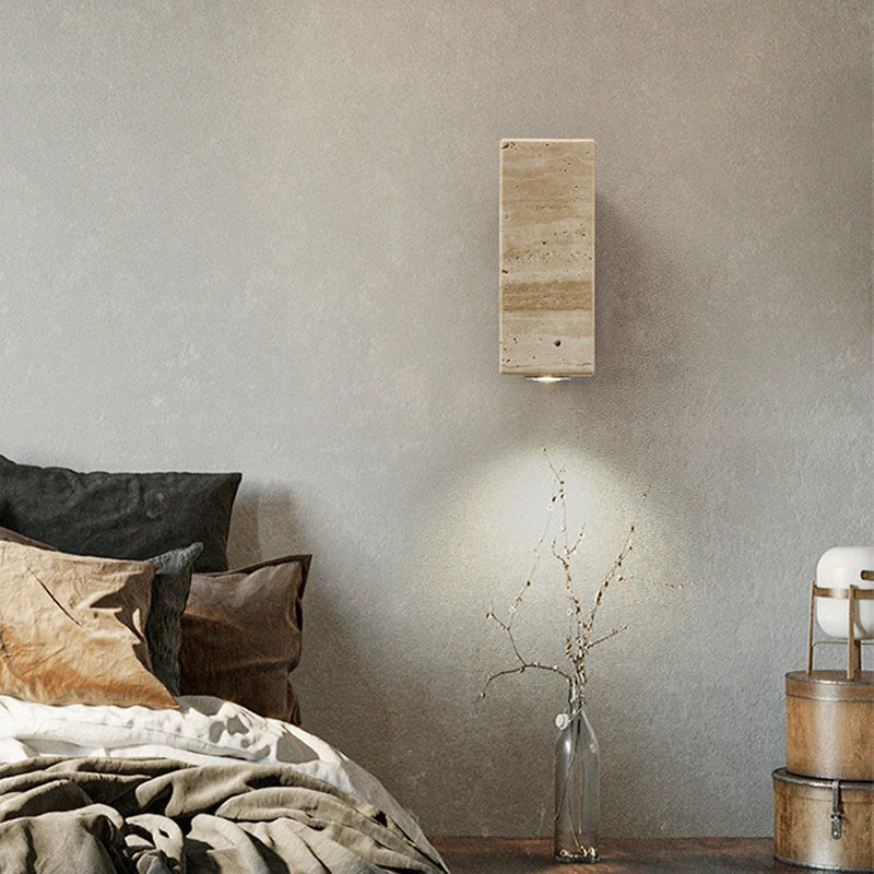 Wabi-Sabi Travertine Stone Wall Sconce