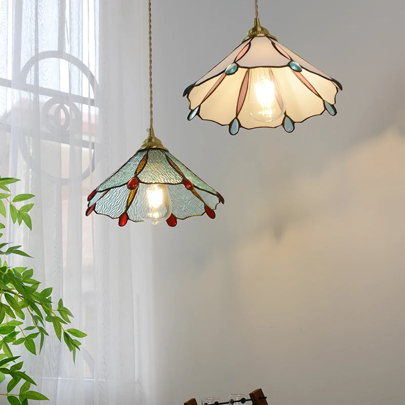 Walnut Wood LED Pendant Light with Glass Shade