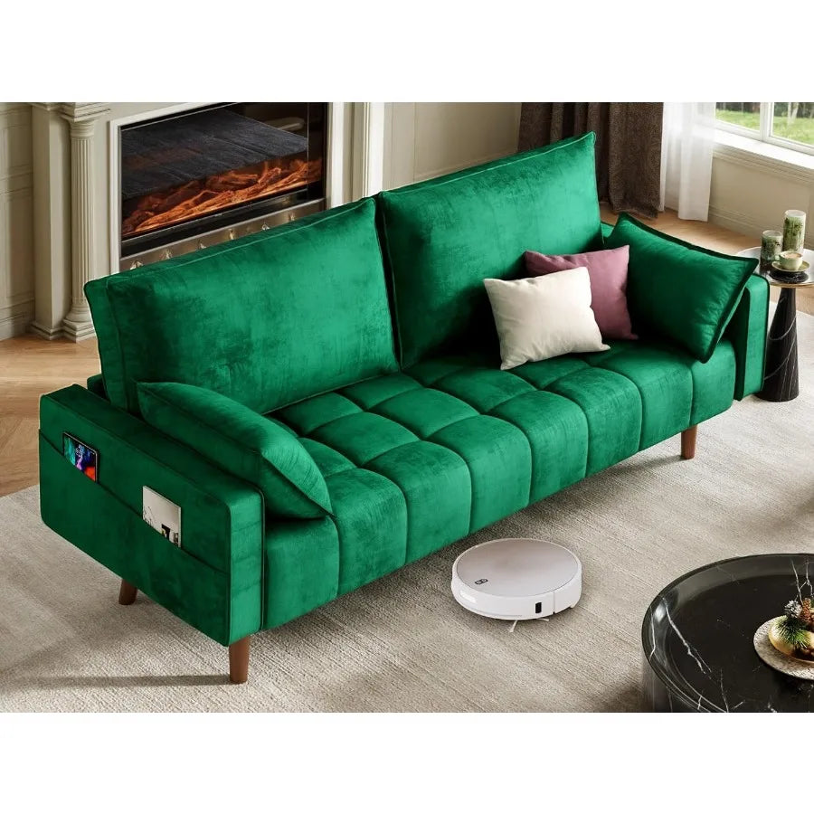 Modern Velvet Loveseat Sofa for Small Spaces