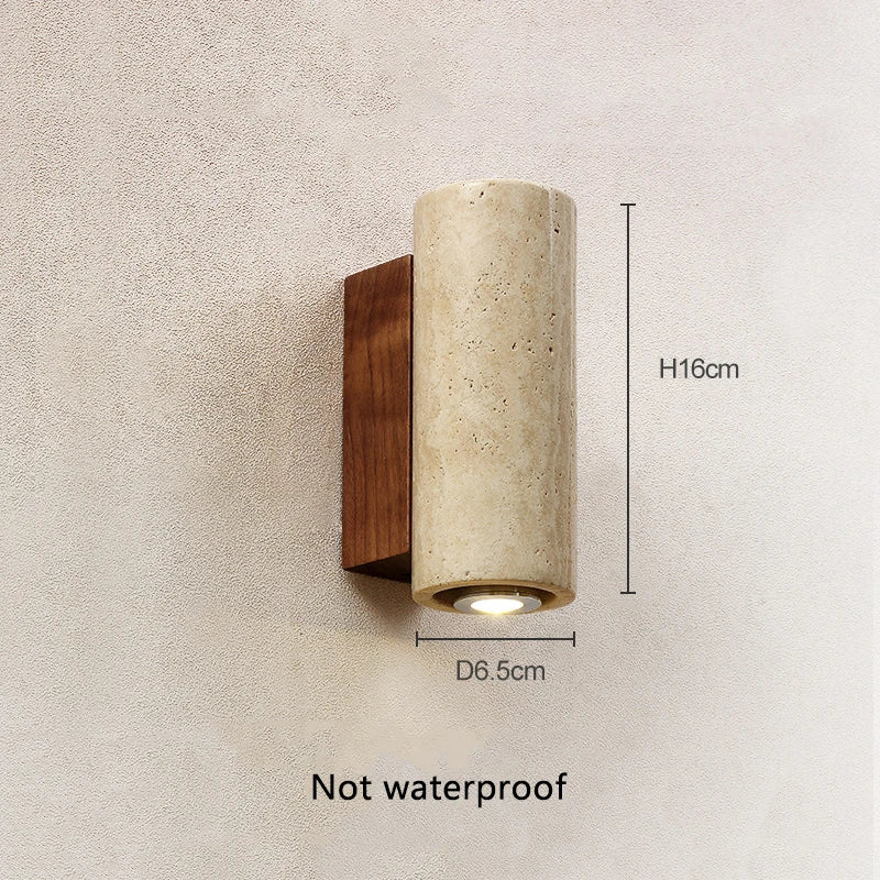 Wabi-Sabi Travertine Stone Wall Sconce