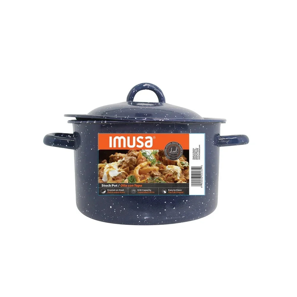 Steel Enamel Stock Pot Double Handles