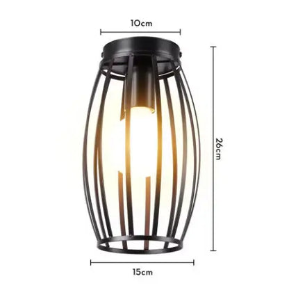 Vintage Wrought Iron Frame Pendant Light – Industrial Ceiling Chandelier for Restaurant & Home