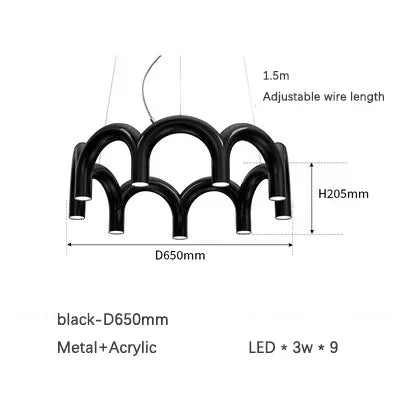 Macaron Arch LED Chandelier Pendant Light