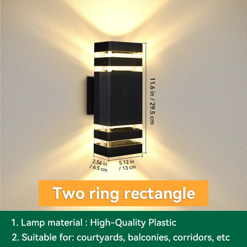 Modern Outdoor Waterproof Square Wall Lamp (E27)