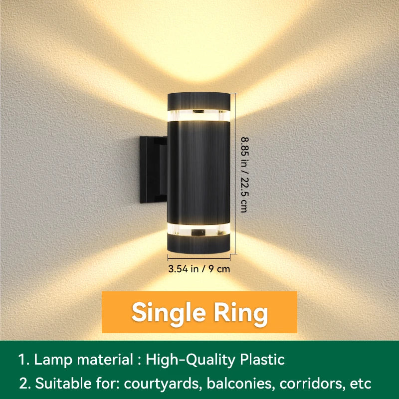 Modern Outdoor Waterproof Square Wall Lamp (E27)