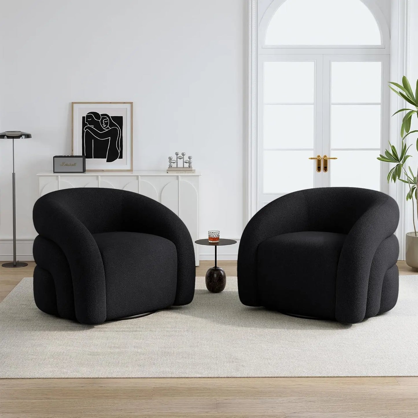Small Swivel Barrel Accent Chair – No Assembly