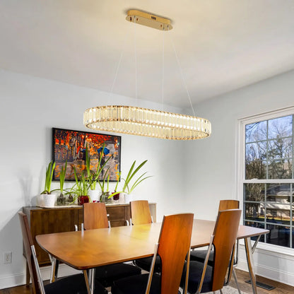 Oval gold pendant lamp,