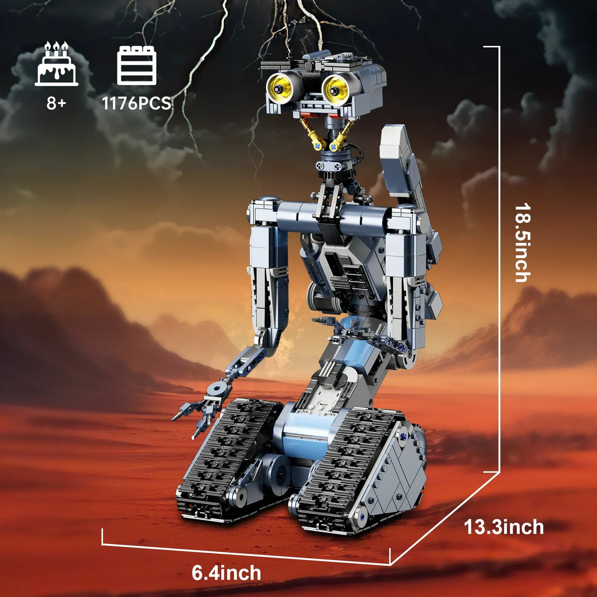 Johnny 5 Military Robot Building Blocks Action Figure Set