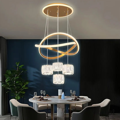 Crystal Pendant Lamp Oil-Rubbed Metal Finish