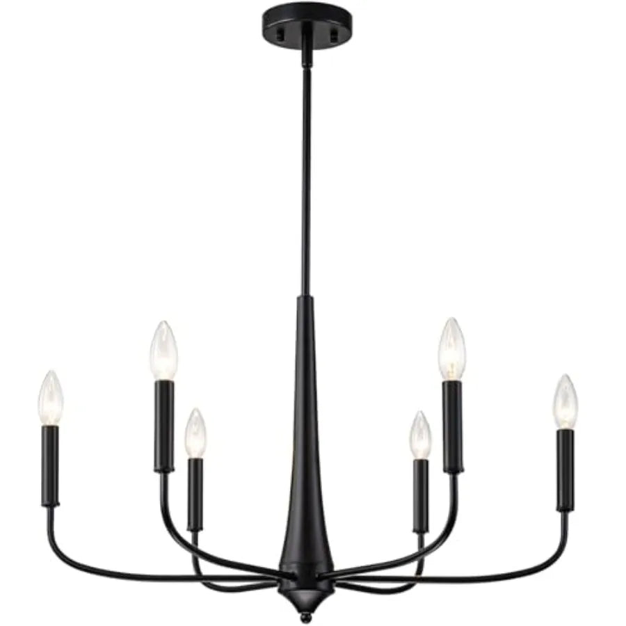Modern Black Sphere Chandelier for Dining Room,