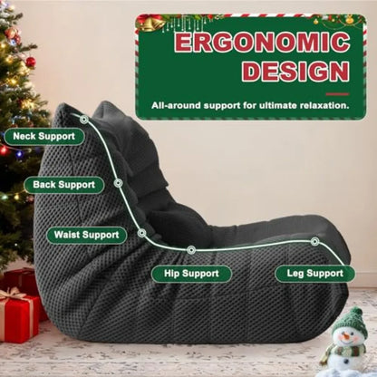 Large Bean Bag Chair with Memory Foam & Pillows