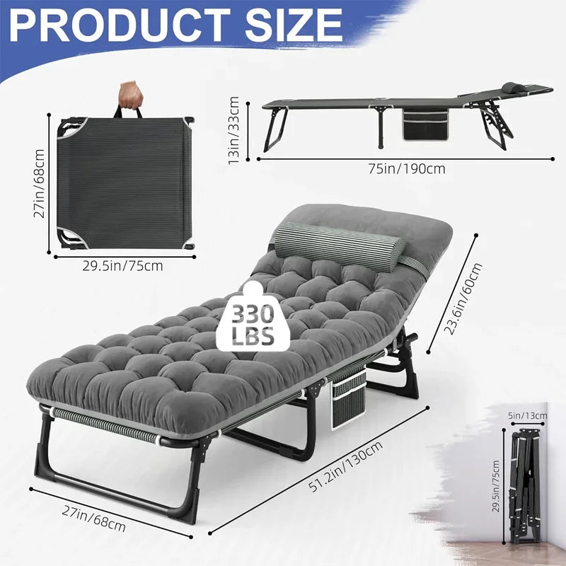 Folding Camping Cot with Mattress Outdoor