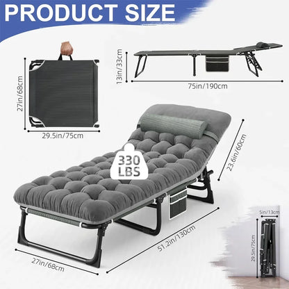 Folding Camping Cot with Mattress Outdoor