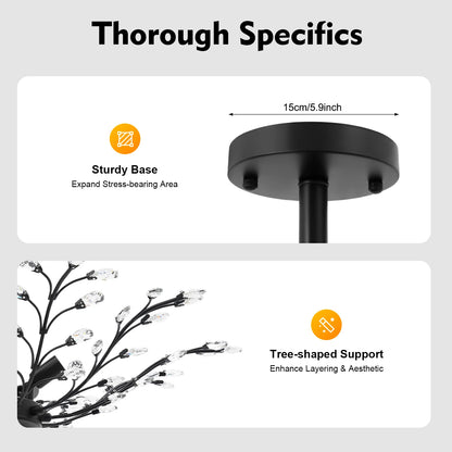 Black Crystal Branch Ceiling Light