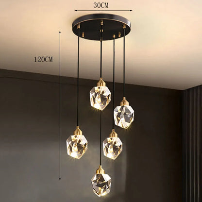Modern Crystal Staircase LED Chandelier