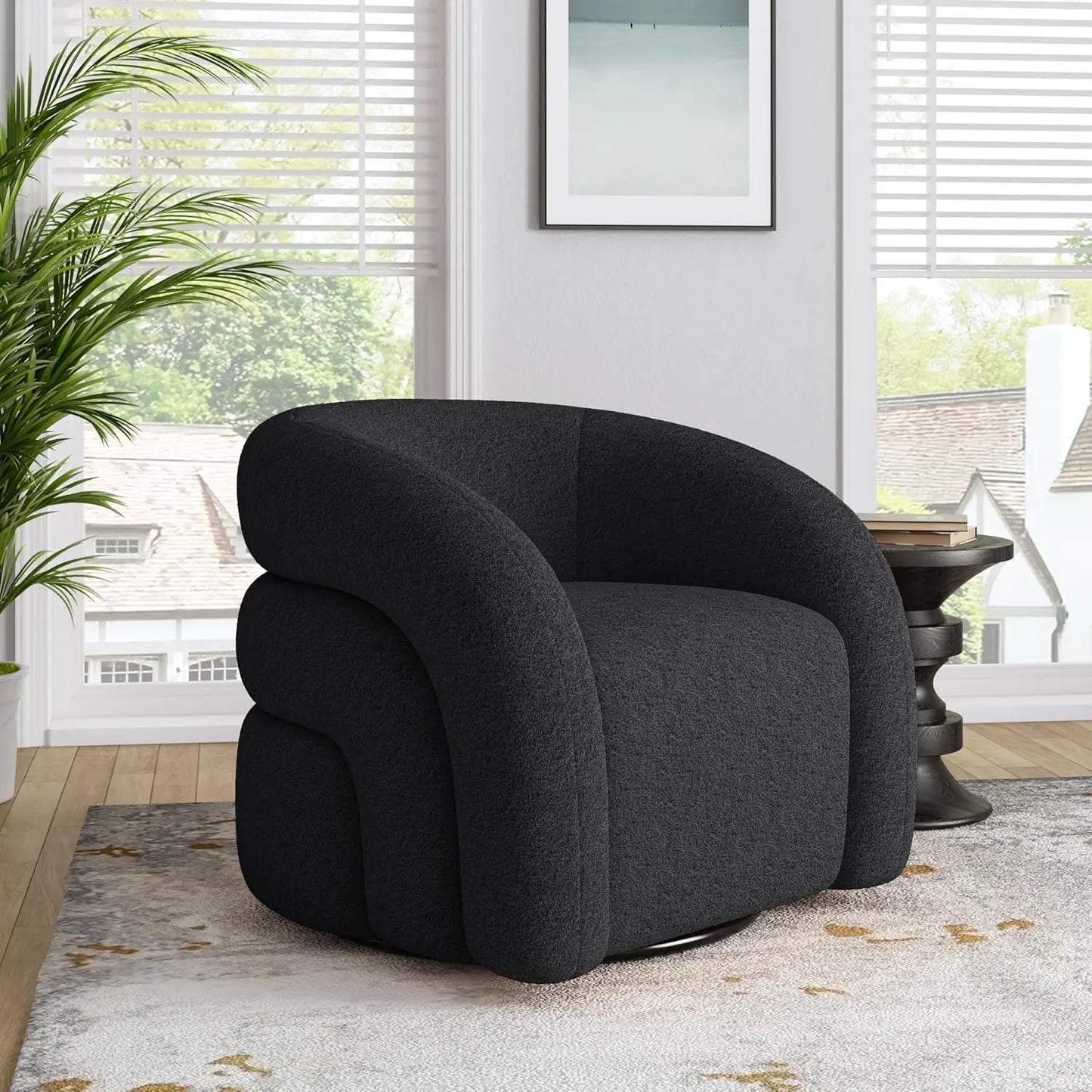 Small Swivel Barrel Accent Chair – No Assembly