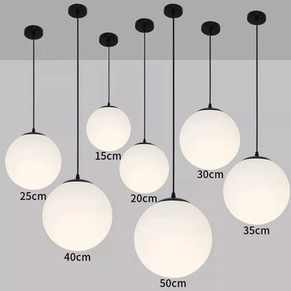 Nordic Glass Ball Pendant Light – Brass Black Hanging Lamp