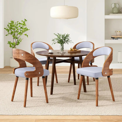 Wood Upholstered Dining Chairs (Set of 4)