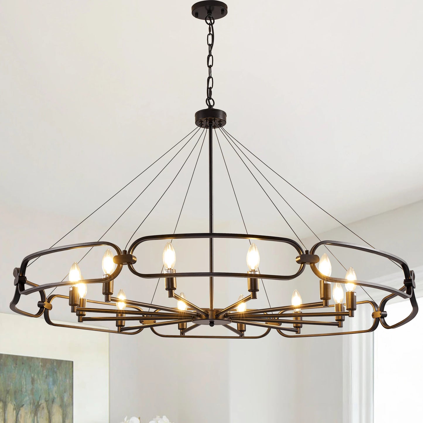 Vintage Iron Round LED Chandelier