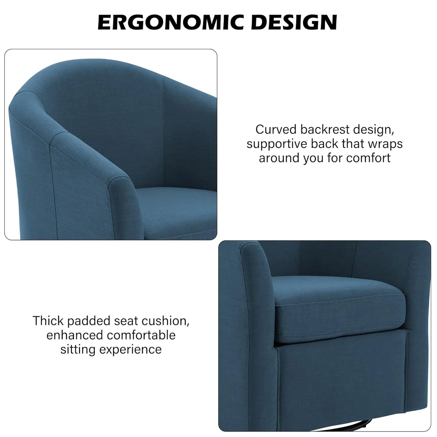 Modern Swivel Barrel Accent Chair Set of 2