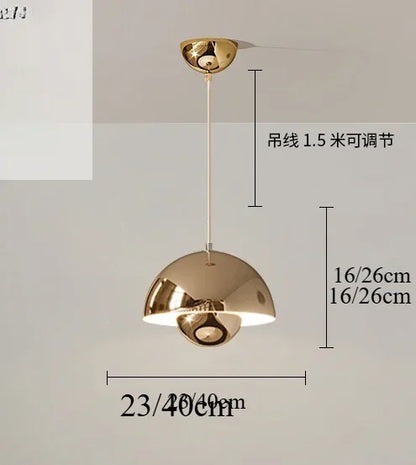 Nordic Macaron LED Mushroom Pendant Light
