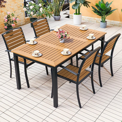 Outdoor Patio Dining Table & Chairs Set