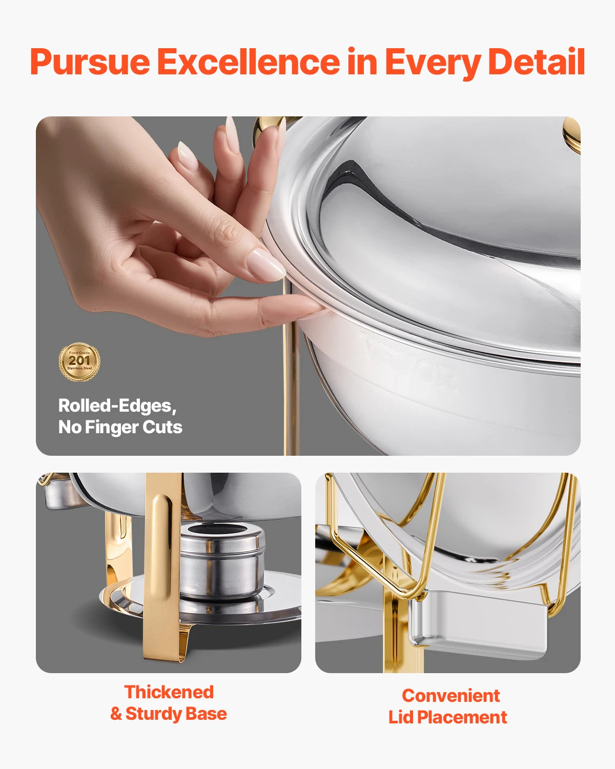 Stainless Steel Chafing Dish Buffet Set (4 Pack)