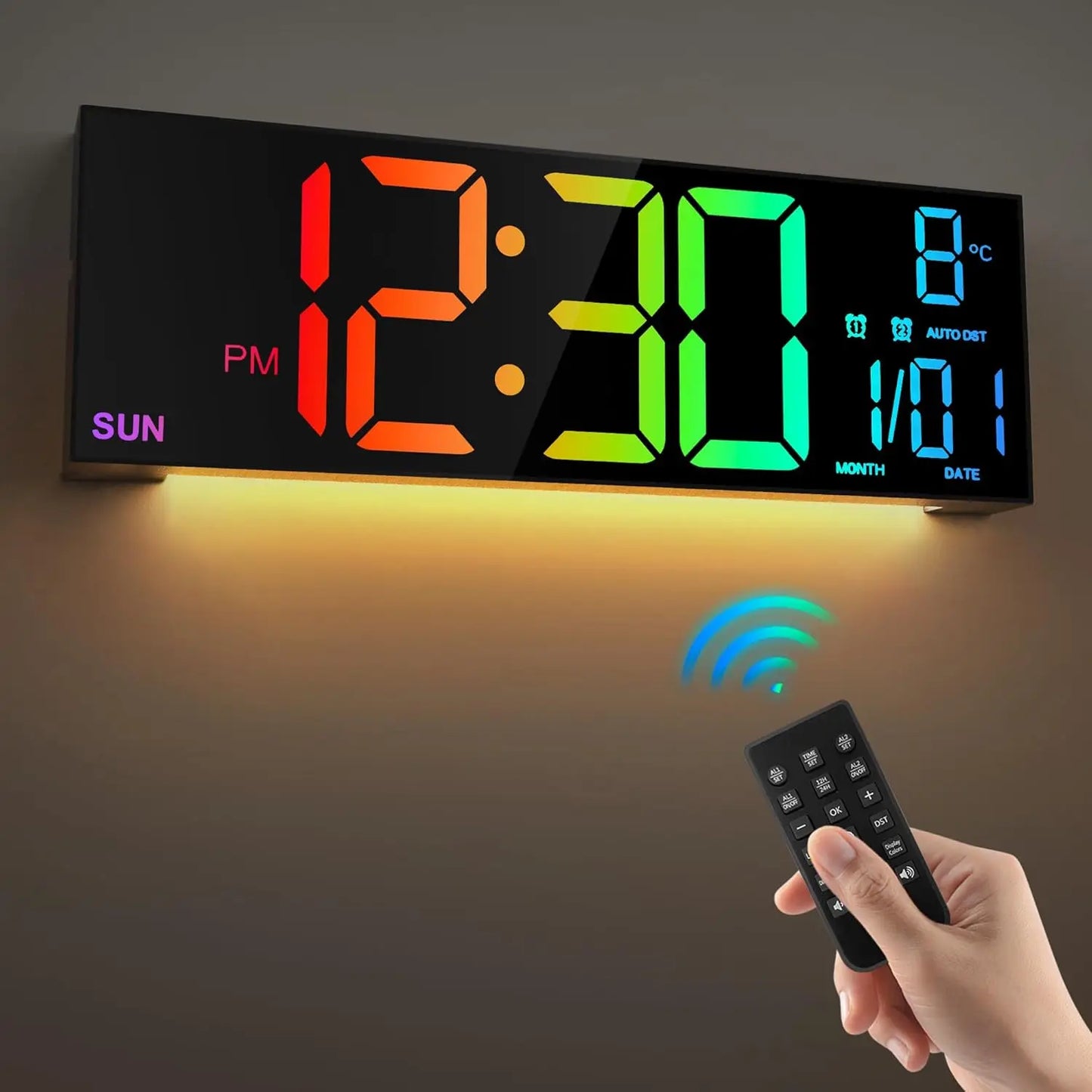 16.2" LED Digital Wall Clock with Remote
