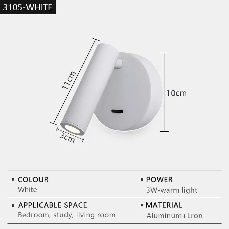 Adjustable LED Reading Wall Light – Modern Bedside Lamp