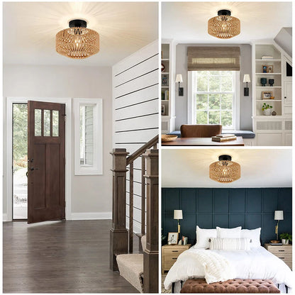 Handwoven Rattan Ceiling Chandelier