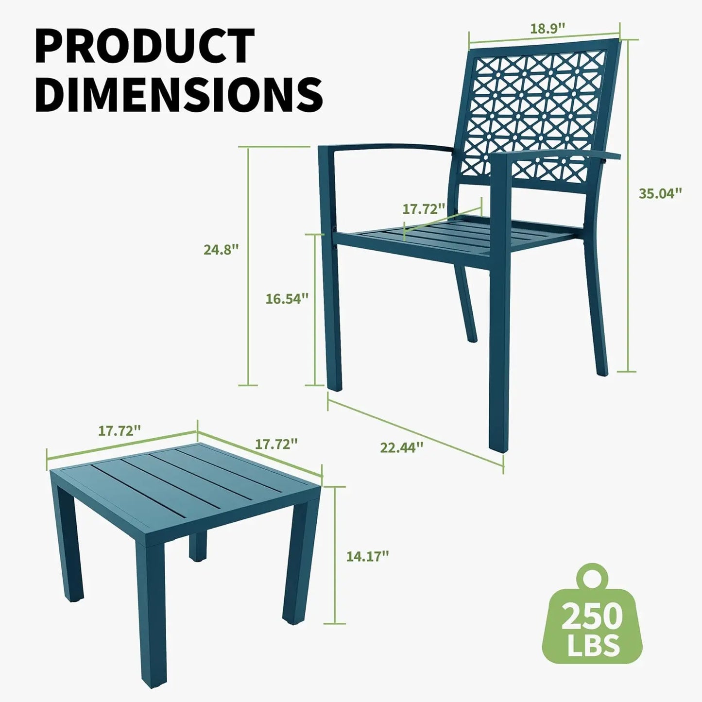 3-Piece Outdoor Patio Bistro Set