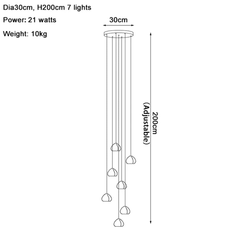 Crystal Water Drop LED Pendant Chandelier