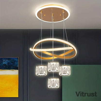 Crystal Pendant Lamp Oil-Rubbed Metal Finish