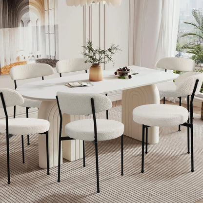 Modern Teddy Dining Chairs with Gold Legs (Set of 6)