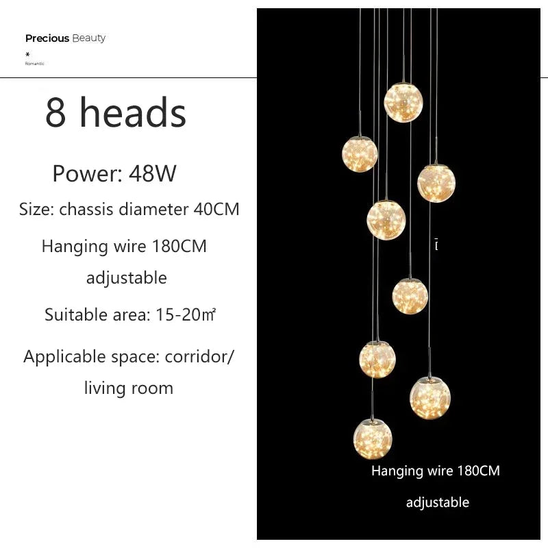 Nordic Glass Ball LED Pendant Light