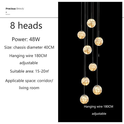 Nordic Glass Ball LED Pendant Light
