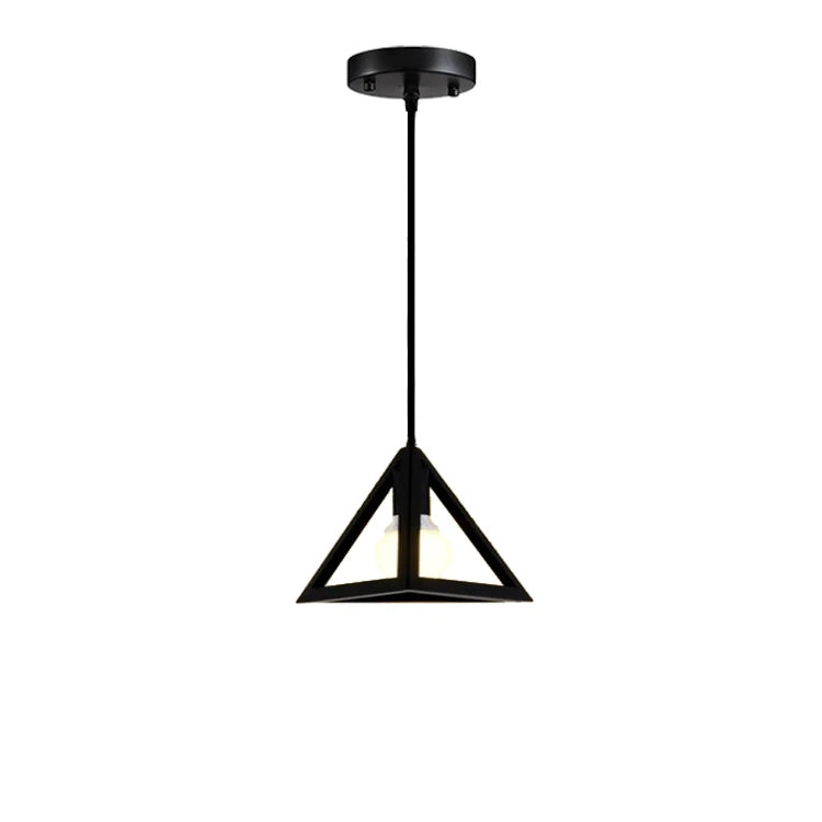 Vintage Wrought Iron Frame Pendant Light – Industrial Ceiling Chandelier for Restaurant & Home