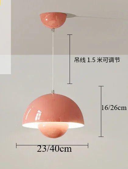 Nordic Macaron LED Mushroom Pendant Light