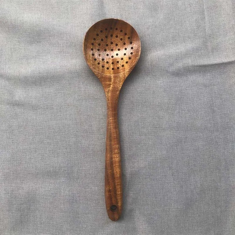 Wooden Kitchen Utensil Set with Holder