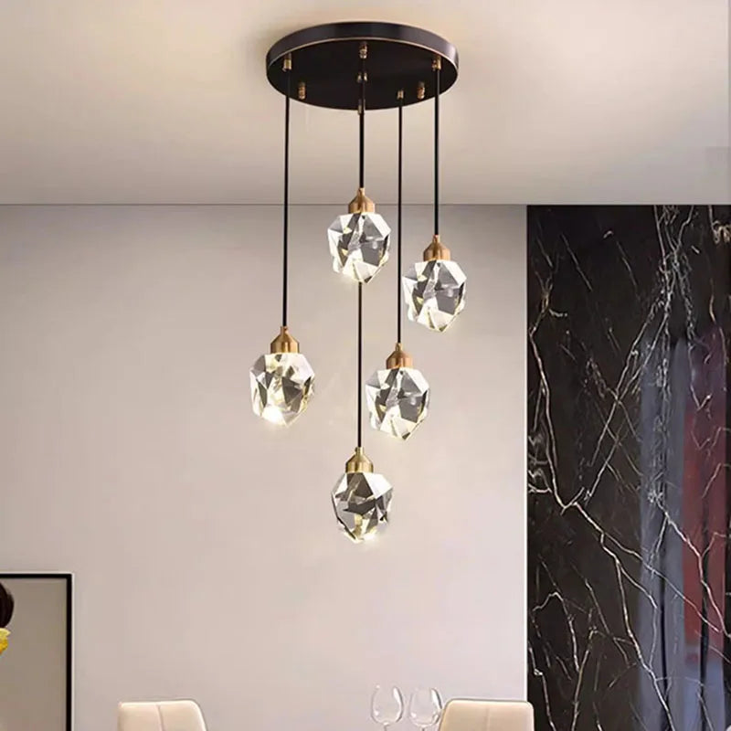 Modern Crystal Staircase LED Chandelier