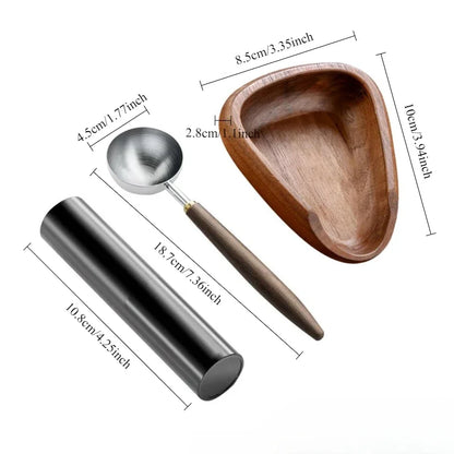 Wood Coffee Bean Organizer with Spray Bottle