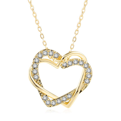 Fashion Heart-shaped Earrings Necklace Jewelry Set
