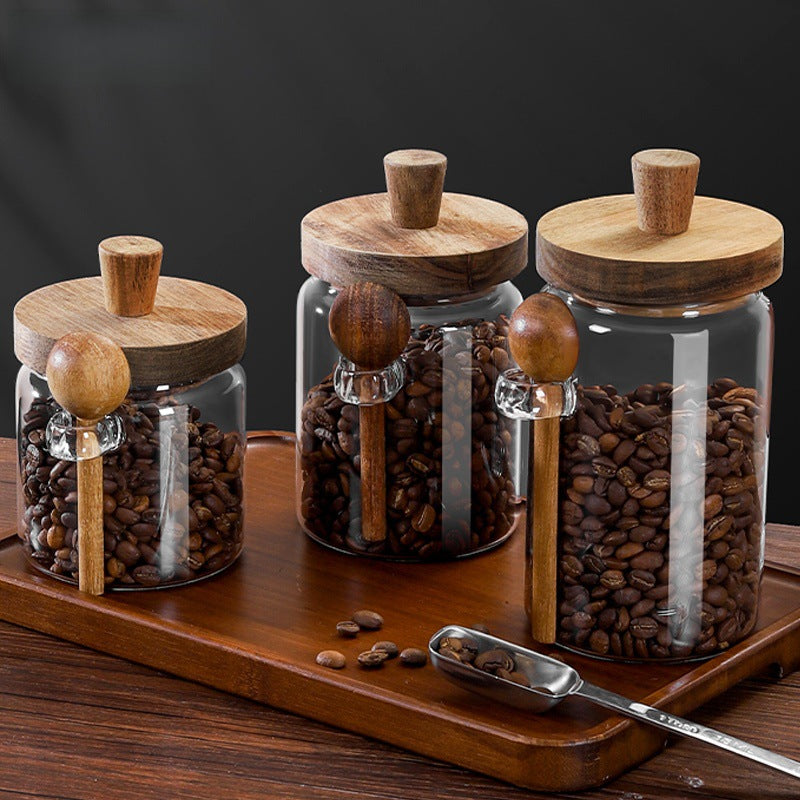 Glass Sealed Jar with Spoon