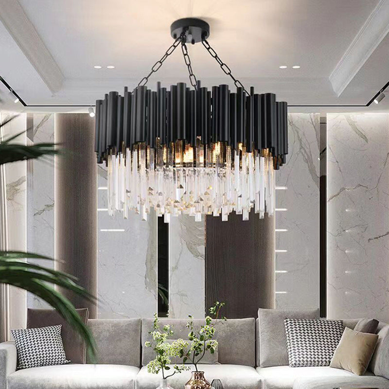 Black Crystal Living Room Chandelier