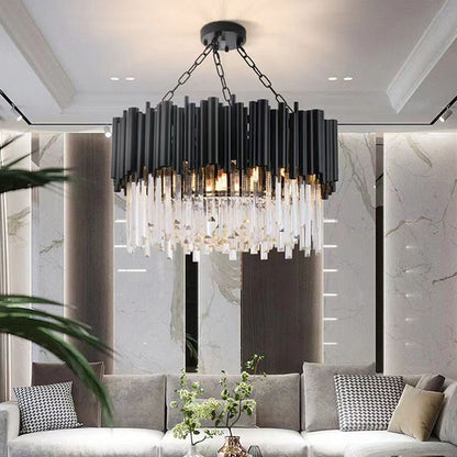 Black Crystal Living Room Chandelier