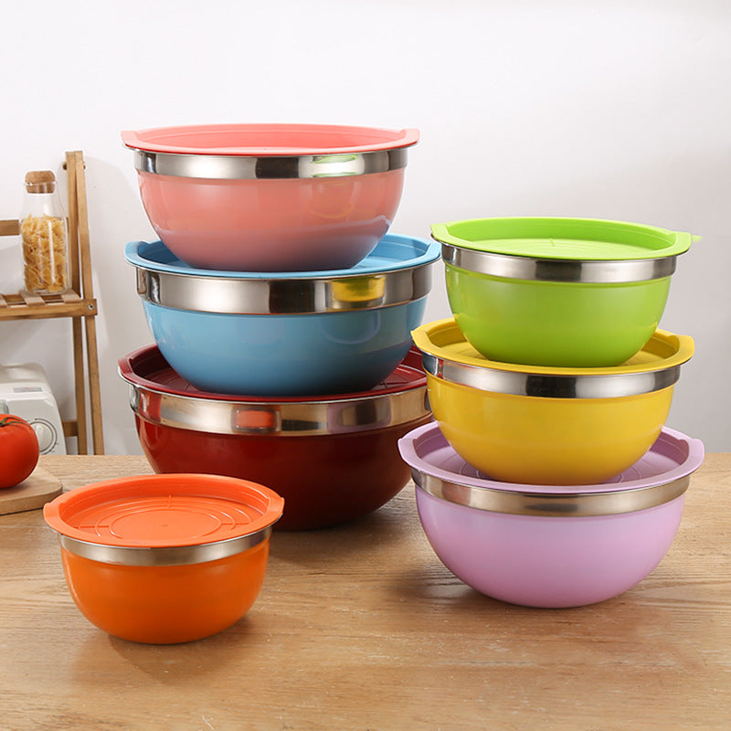 Stainless Steel Mixing Bowl with Silicone Base and Measurement Marks