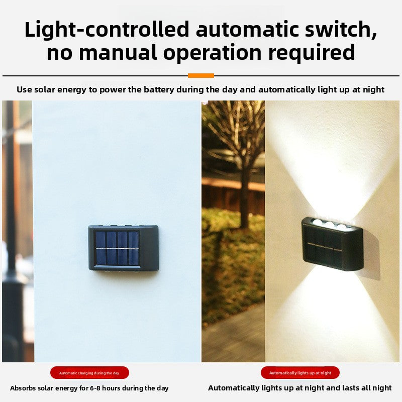 Solar-powered wall light