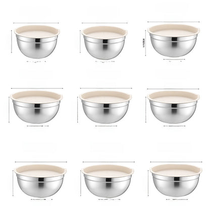 Stainless Steel Mixing Bowl with Silicone Base and Measurement Marks