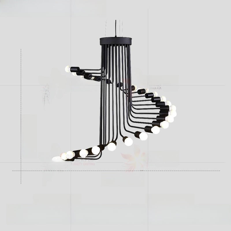 Adjustable Industrial Multi-Head LED Chandelier